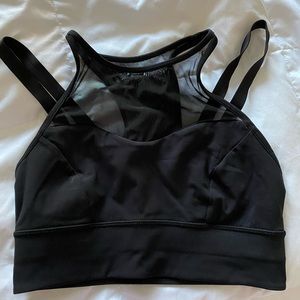 Black Lululemon mesh cropped top